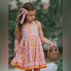 Cheeky Plum Margot Dress (Bunny Hop) Pink and Orange Floral Dress